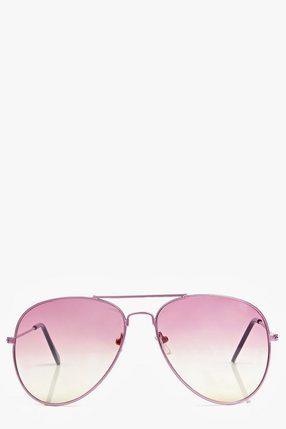 Lexi Pink Ombre Lense Aviator Sunglasses